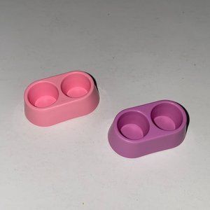 2 Pretend Play Dollhouse Playset Pet Food Dishes